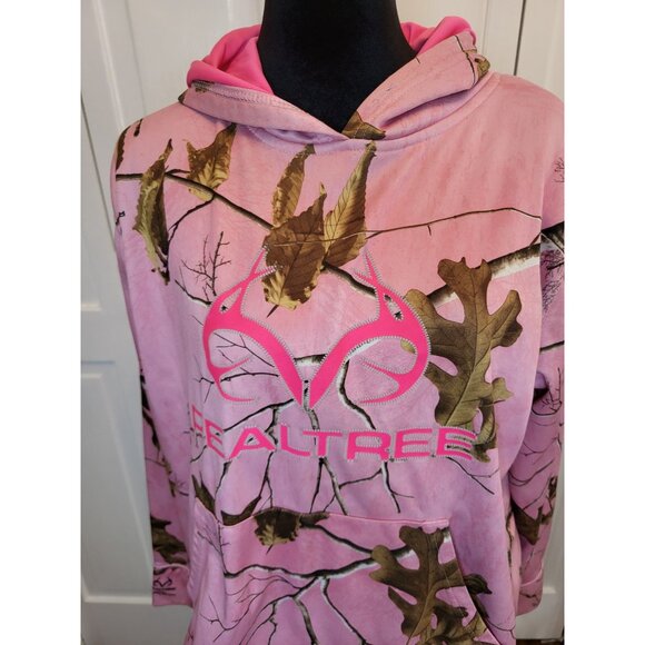 Realtree Pink Camouflage Hooded Sweatshirt L Nature Feminine October Outdoorsy - Picture 3 of 8